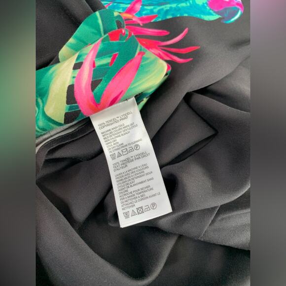 Tommy Bahama Tropical Print Black‎ Mini Dress Paradiso Parrots Women’s Size S - Picture 13 of 16